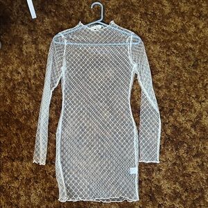 Elegant White Mesh Dress